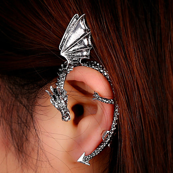Earrings Retro Vintage Gothic Rock Punk Twine Dragon Shape Ear Cuff