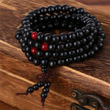 BANGLE Trendy 8mm 108 Natural Wooden beads Tibetan Buddhist Meditation Bracelet