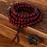 BANGLE Trendy 8mm 108 Natural Wooden beads Tibetan Buddhist Meditation Bracelet