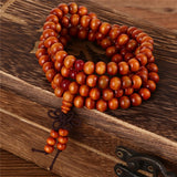 BANGLE Trendy 8mm 108 Natural Wooden beads Tibetan Buddhist Meditation Bracelet