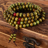 BANGLE Trendy 8mm 108 Natural Wooden beads Tibetan Buddhist Meditation Bracelet