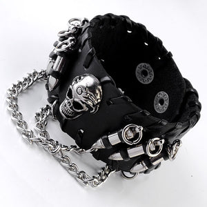 Wristband Ayliss Men's Black PU Leather Bullet