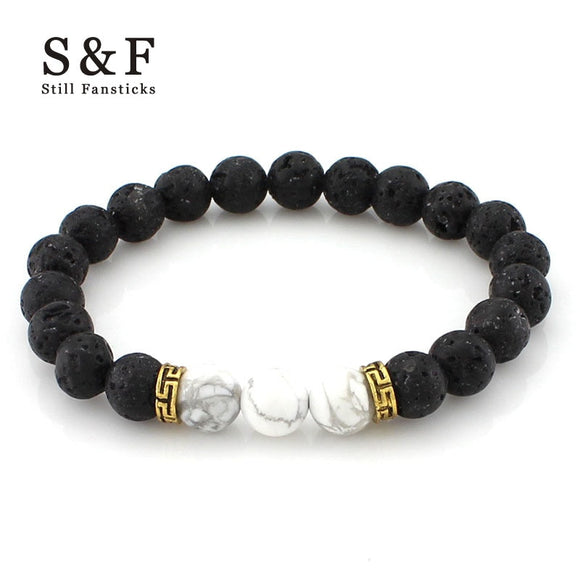 WRISTBAND 8mm Lava Stone Beads Bracelet  Strand Bracelets