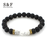 WRISTBAND 8mm Lava Stone Beads Bracelet  Strand Bracelets
