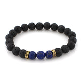 WRISTBAND 8mm Lava Stone Beads Bracelet  Strand Bracelets