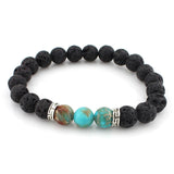 WRISTBAND 8mm Lava Stone Beads Bracelet  Strand Bracelets