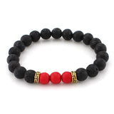 WRISTBAND 8mm Lava Stone Beads Bracelet  Strand Bracelets