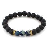 WRISTBAND 8mm Lava Stone Beads Bracelet  Strand Bracelets