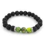 WRISTBAND 8mm Lava Stone Beads Bracelet  Strand Bracelets
