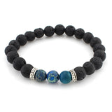 WRISTBAND 8mm Lava Stone Beads Bracelet  Strand Bracelets