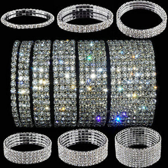 Wristband 5 Styles Woman Bracelet Crystal Rhinestone Stretch Bracelet Bangle