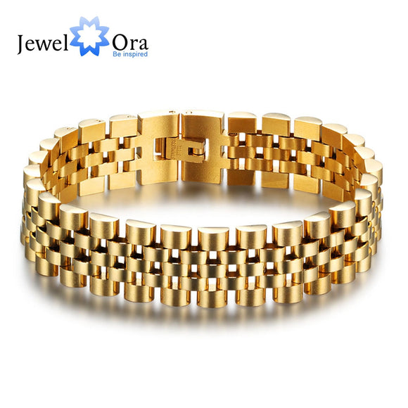 Wristband Luxury Gold Color Stainless Steel Bracelet