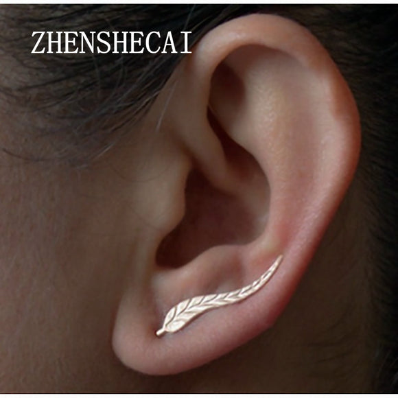 Earrings Vintage Jewelry Exquisite Gold Color Leaf