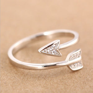 Rings    New Arrival Fashion  Silver Plated Arrow crystal