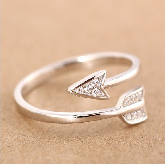 Rings    New Arrival Fashion  Silver Plated Arrow crystal