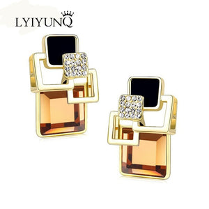 Earrings Hot Fashion Brincos Vintage Long Square Crystal