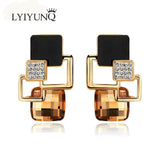 Earrings Hot Fashion Brincos Vintage Long Square Crystal