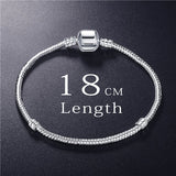 BANGLE New Fashion Love Snake Chain Silver Color Fit Original Charm Bracelet