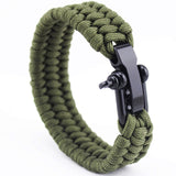 Wristband New Arrival Mens Stainless Steel Anchor Shackles Black Leather Bracelet Surf Nautical Sailor