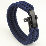 Wristband New Arrival Mens Stainless Steel Anchor Shackles Black Leather Bracelet Surf Nautical Sailor