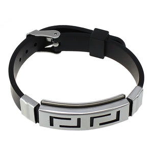 Wristband  Hot Sale Punk Rock Fashion Black Rubber Silicone