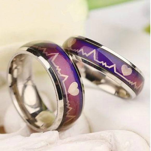 Rings Mood  Color Temperature Changing Magic Stanless Steel Wedding
