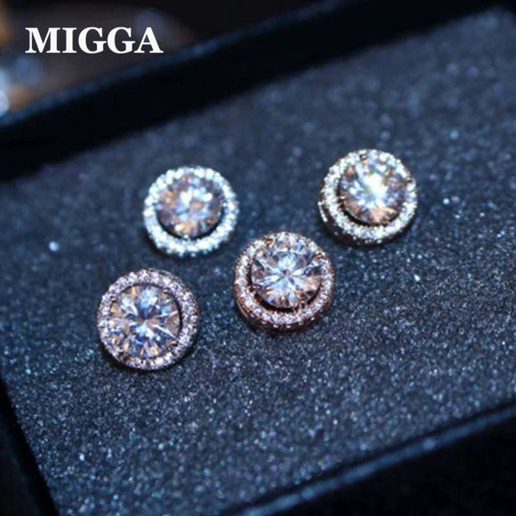 Earrings High Quality Round Cubic Zircon