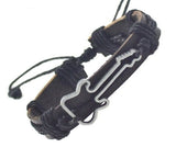 Wristband fashion jewelry ornament black leather black string bracelet