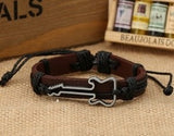 Wristband fashion jewelry ornament black leather black string bracelet