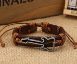 Wristband fashion jewelry ornament black leather black string bracelet