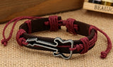 Wristband fashion jewelry ornament black leather black string bracelet