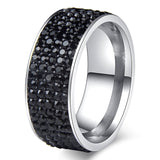 Rings  5 Rows Crystal Stainless Steel