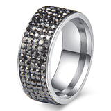 Rings  5 Rows Crystal Stainless Steel