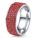 Rings  5 Rows Crystal Stainless Steel