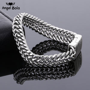 BANGLE Ancient Silver Fashion Punk 11.5mm Width Buddha Bracelet