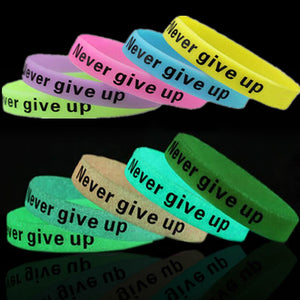 WRISTBAND Night Jogging Glow In Dark Fluorescent Silicone Rubber Sport