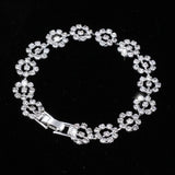 BANGLE  Crystal Bracelets For Women Silver Plated Rhinestone Charm Bracelets