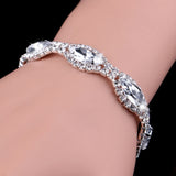 BANGLE  Crystal Bracelets For Women Silver Plated Rhinestone Charm Bracelets