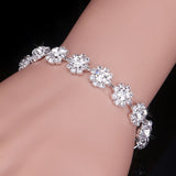 BANGLE  Crystal Bracelets For Women Silver Plated Rhinestone Charm Bracelets