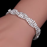 BANGLE  Crystal Bracelets For Women Silver Plated Rhinestone Charm Bracelets