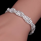 BANGLE  Crystal Bracelets For Women Silver Plated Rhinestone Charm Bracelets