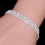 BANGLE  Crystal Bracelets For Women Silver Plated Rhinestone Charm Bracelets