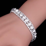 BANGLE  Crystal Bracelets For Women Silver Plated Rhinestone Charm Bracelets