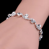 BANGLE  Crystal Bracelets For Women Silver Plated Rhinestone Charm Bracelets