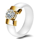 Rings 6mm White Black Ceramic