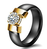 Rings 6mm White Black Ceramic