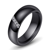 Rings Unique Rings Women 6mm Black White Ceramic