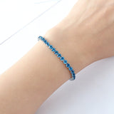 BANGLE  Blue Crystal Bracelet For Wedding Silver Bracelet
