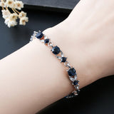 BANGLE  Blue Crystal Bracelet For Wedding Silver Bracelet