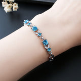 BANGLE  Blue Crystal Bracelet For Wedding Silver Bracelet